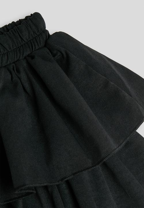 Pop Candy - Ruffle tiered shorts - black