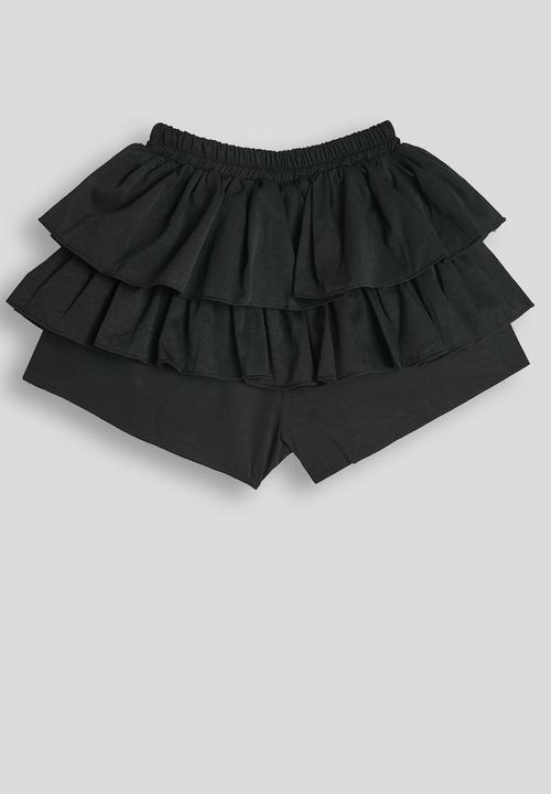 Pop Candy - Ruffle tiered shorts - black