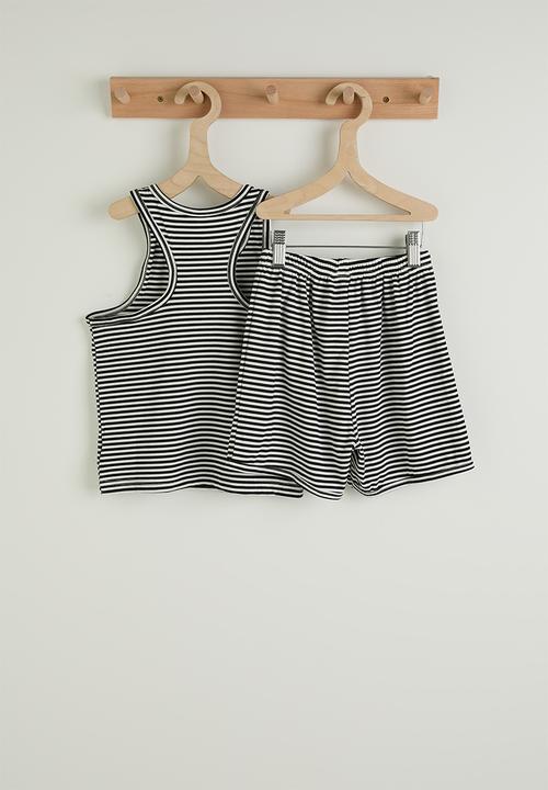 Pop Candy - Tank top & shorts - black stripes