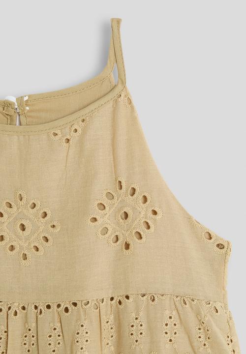 Pop Candy - Tiered eyelet detail dress - beige