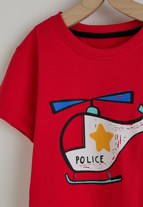 Pop Candy - Tee and shorts - red/helicopter