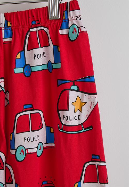 Pop Candy - Tee and shorts - red/helicopter