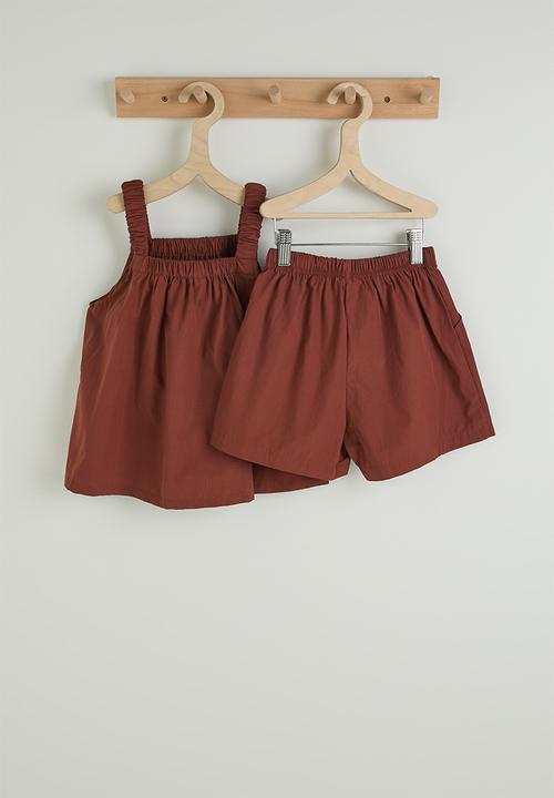 Pop Candy - Square neck blouse - brown