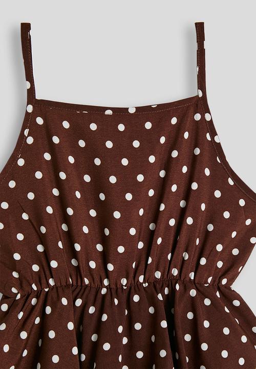 Pop Candy - Tiered polka dot dress - chocolate