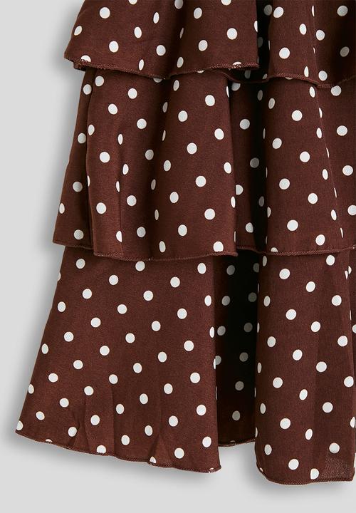 Pop Candy - Tiered polka dot dress - chocolate