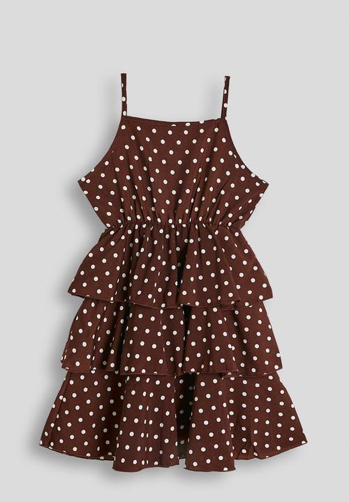 Pop Candy - Tiered polka dot dress - chocolate