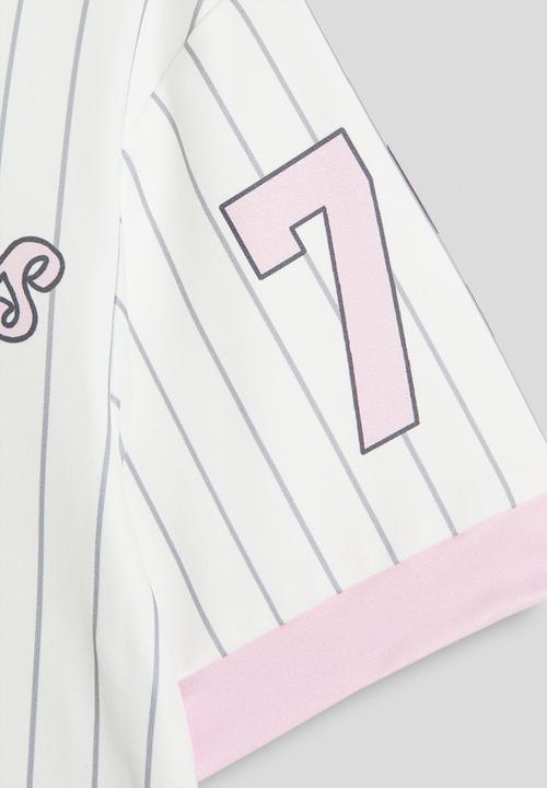Pop Candy - Sport jersey-style tee - white/pink