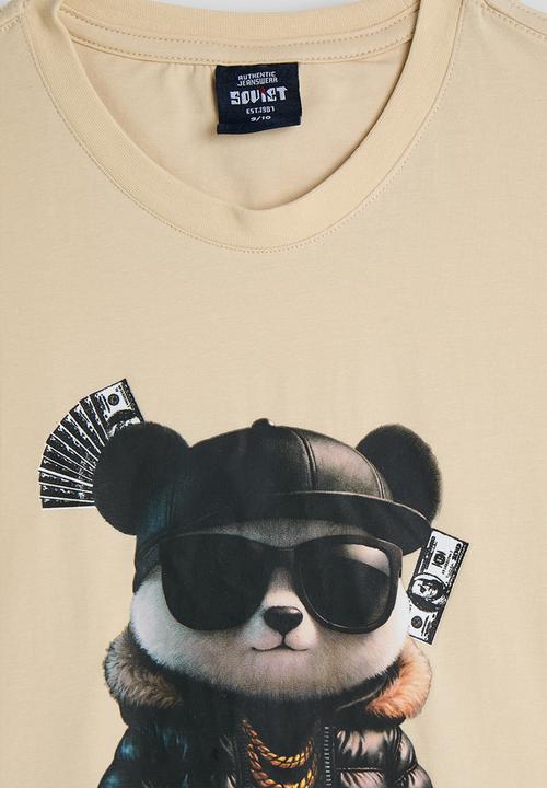 SOVIET - Boys Short sleeve Crew Neck Tee Box Fit - Ecru