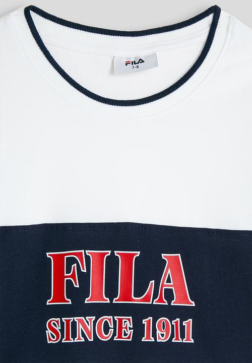 FILA - Ernie T-Shirt -White/Fila Blue/Fila Red