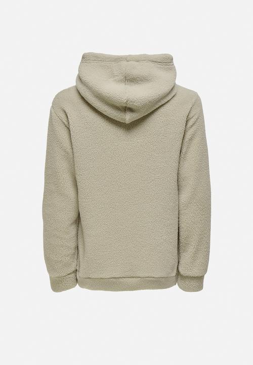 Only & Sons - Onsremy reg teddy hoodie sweat - silver lining