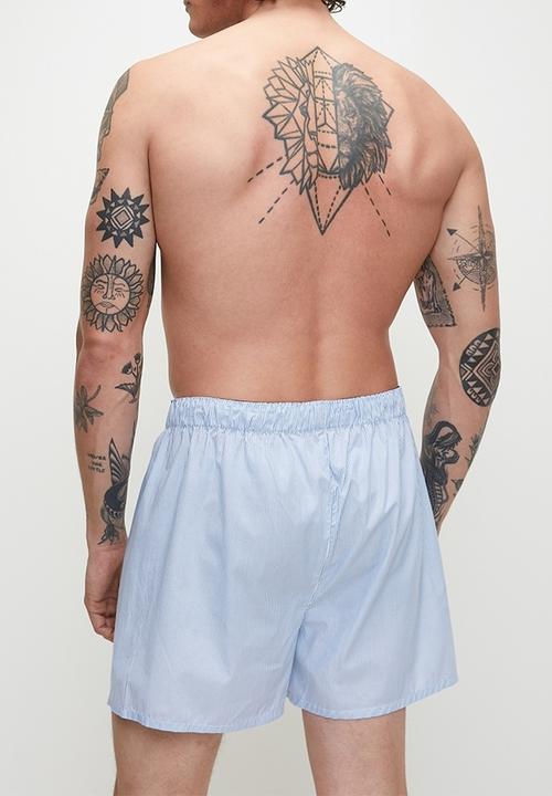 POLO - Stripe Woven Boxer  - Blue