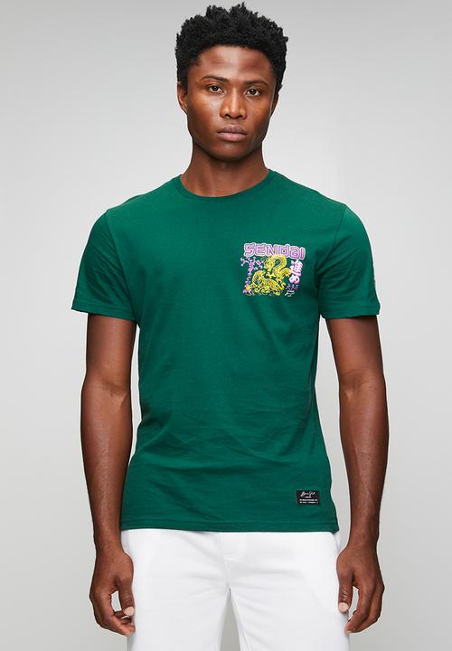 Brave Soul - Kovu T-shirt - Green Multi