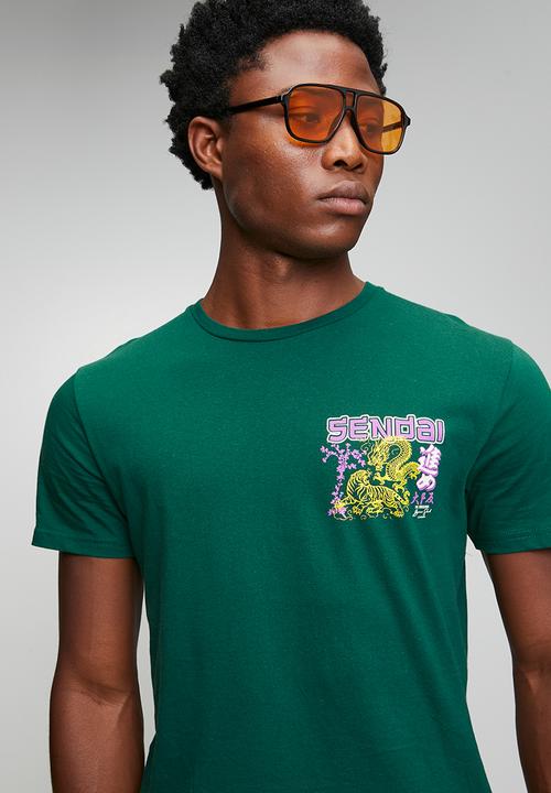 Brave Soul - Kovu T-shirt - Green Multi