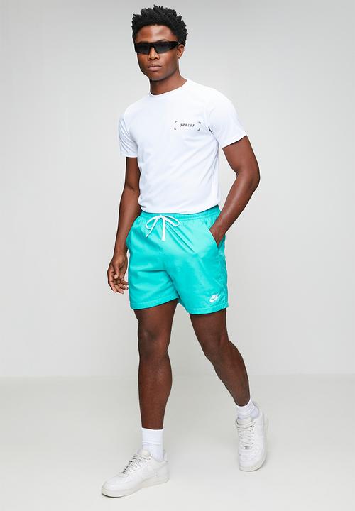 Nike - NSW Club  Woven Flow Shorts in the Dusty Cactus Turquiose / White
