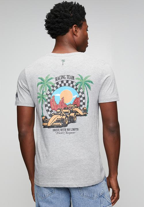 Brave Soul - Crew Neck Tshirt  - Lt Grey Marl