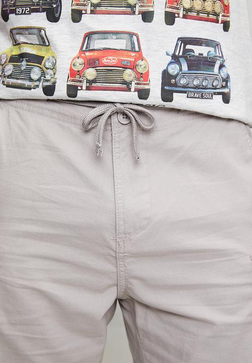 Brave Soul - Island Cotton Canvas Short - Light Grey