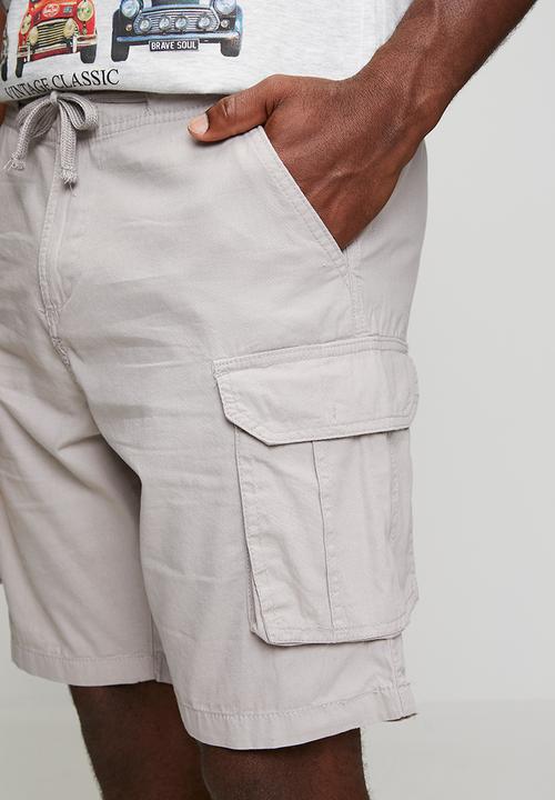Brave Soul - Island Cotton Canvas Short - Light Grey