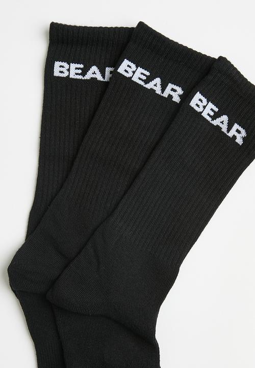 Bear - 3 Pack crew sock - black