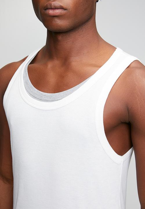 Brave Soul - Double Layer Vest - White / Light Grey