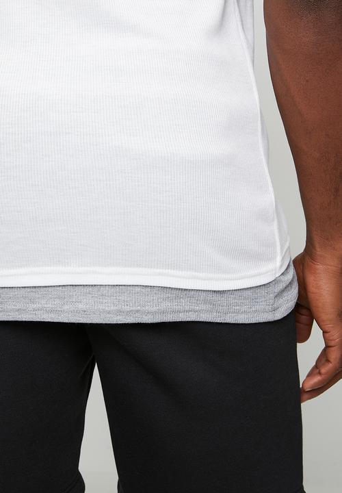 Brave Soul - Double Layer Vest - White / Light Grey