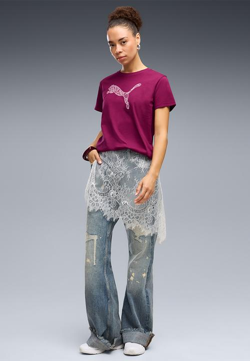 PUMA - Graphics Lace Cat Tee - Fuchsia Glow
