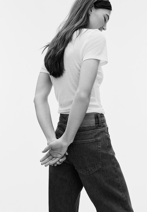 H&M - Wide high jeans - dark denim blue