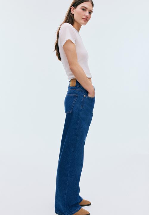 H&M - Wide high jeans - dark denim blue