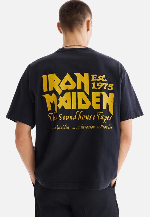 H&M - Oversized fit T-shirt - black/iron maiden