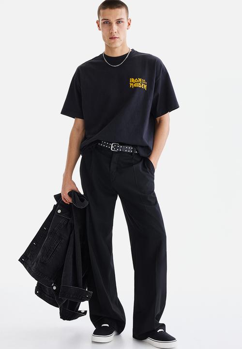 H&M - Oversized fit T-shirt - black/iron maiden