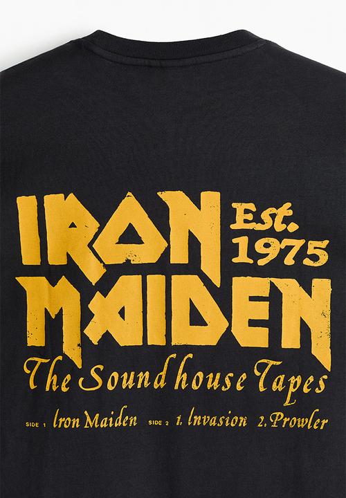 H&M - Oversized fit T-shirt - black/iron maiden