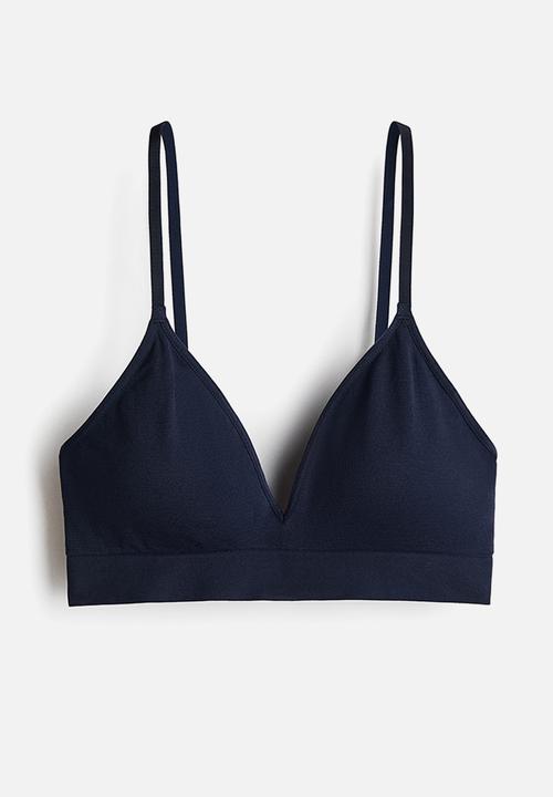H&M - Seamless padded soft bra - navy blue