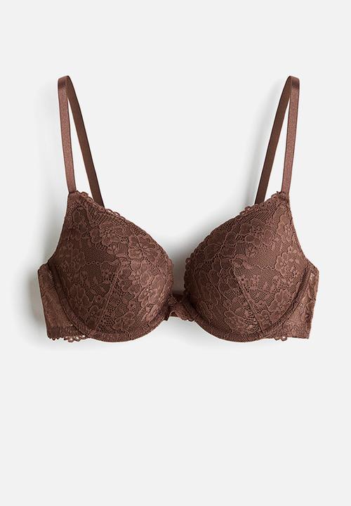 H&M - Lace push-up bra - brown