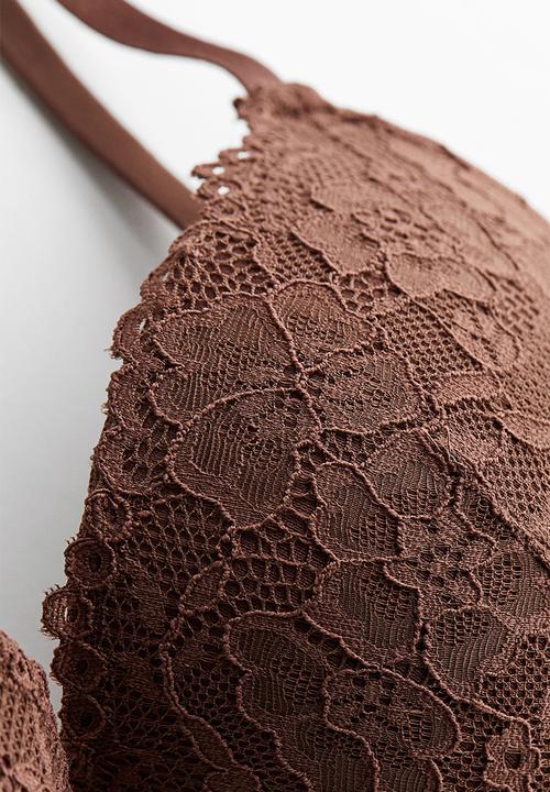 H&M - Lace push-up bra - brown