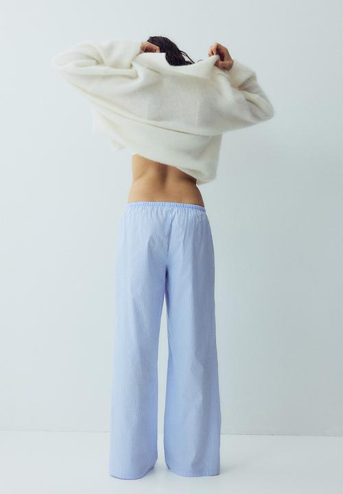 H&M - Cotton pyjama bottoms - blue/white striped