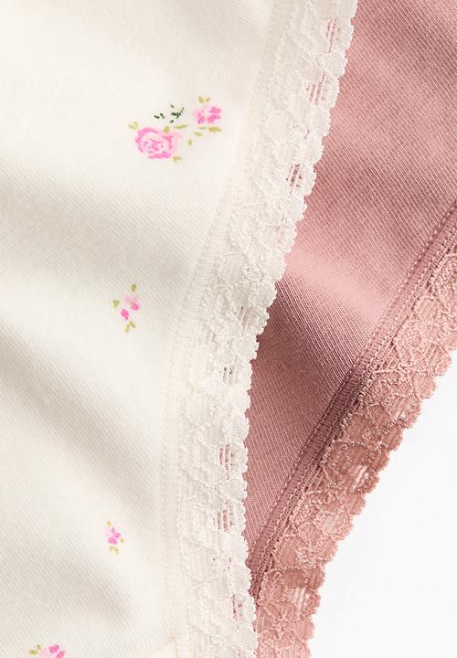 H&M - 5-pack cotton hipster briefs - light pink/cream floral