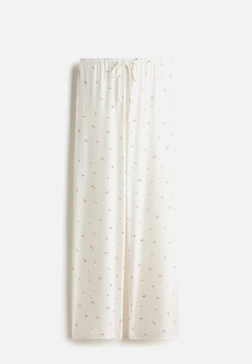 H&M - Pointelle pyjama bottoms - white/floral
