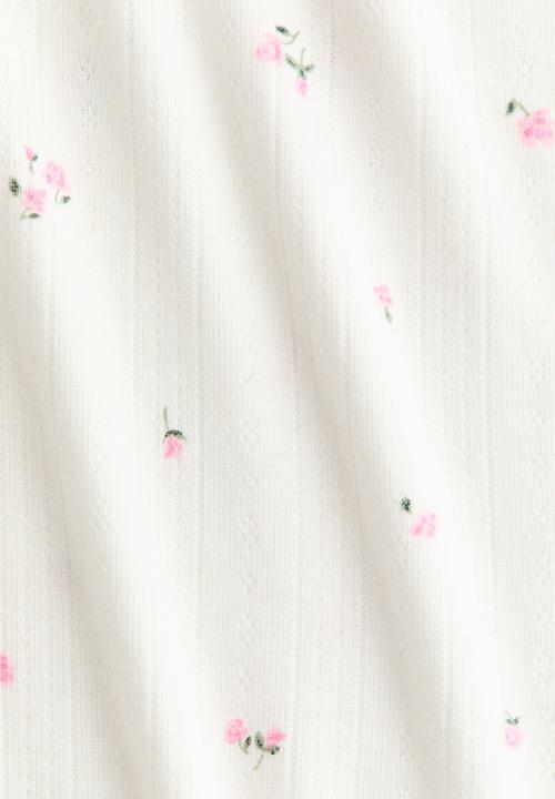H&M - Pointelle pyjama bottoms - white/floral