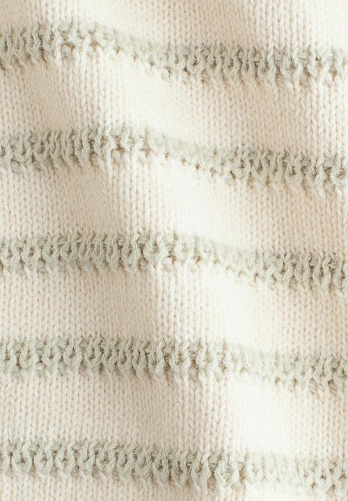 H&M - 2-piece cotton-knit set - cream/light green