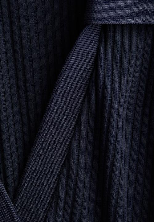 H&M - Ribbed collared top - dark blue