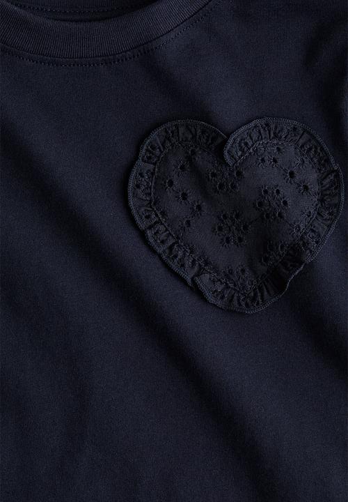 H&M - Motif-detail t-shirt - navy blue