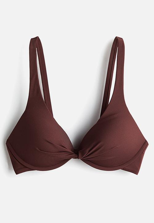 H&M - Push-up bikini top - dark brown