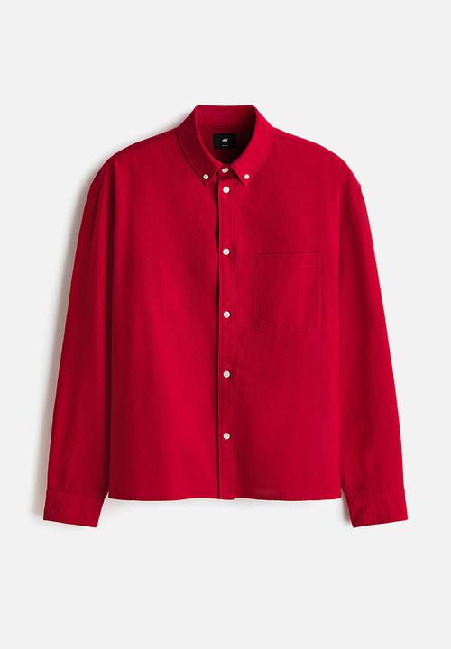 H&M - Relaxed fit oxford shirt - red