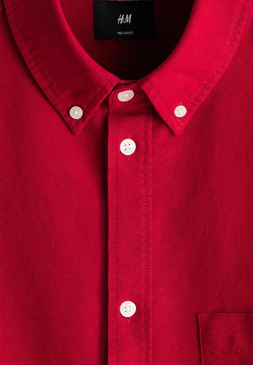 H&M - Relaxed fit oxford shirt - red