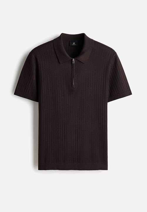 H&M - Slim fit polo shirt - dark brown