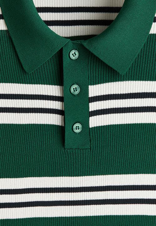 H&M - Regular fit polo shirt - green/striped