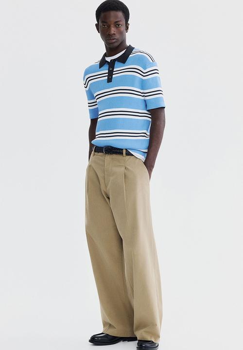 H&M - Regular fit polo shirt - blue/striped