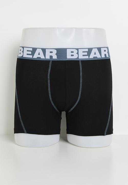 Bear - 3Pk Contrast Bodyshort - Black Multi
