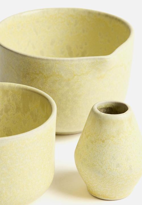 H&M - Stoneware matcha set - light yellow