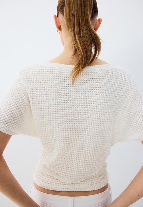H&M - Batwing-sleeved jersey top - white