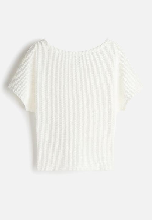 H&M - Batwing-sleeved jersey top - white
